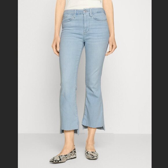 Frame Le Crop Mini Boot Flare Raw Hem Light Wash Jeans Sz 26 - Picture 1 of 11